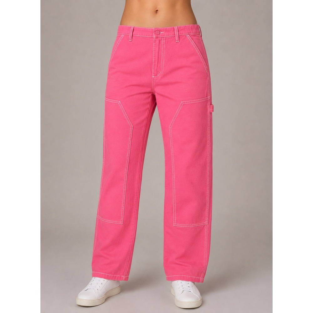 Old Navy Loose High Waist Carpenter Pants 28x28 Pink Utility Workwear Barbiecore